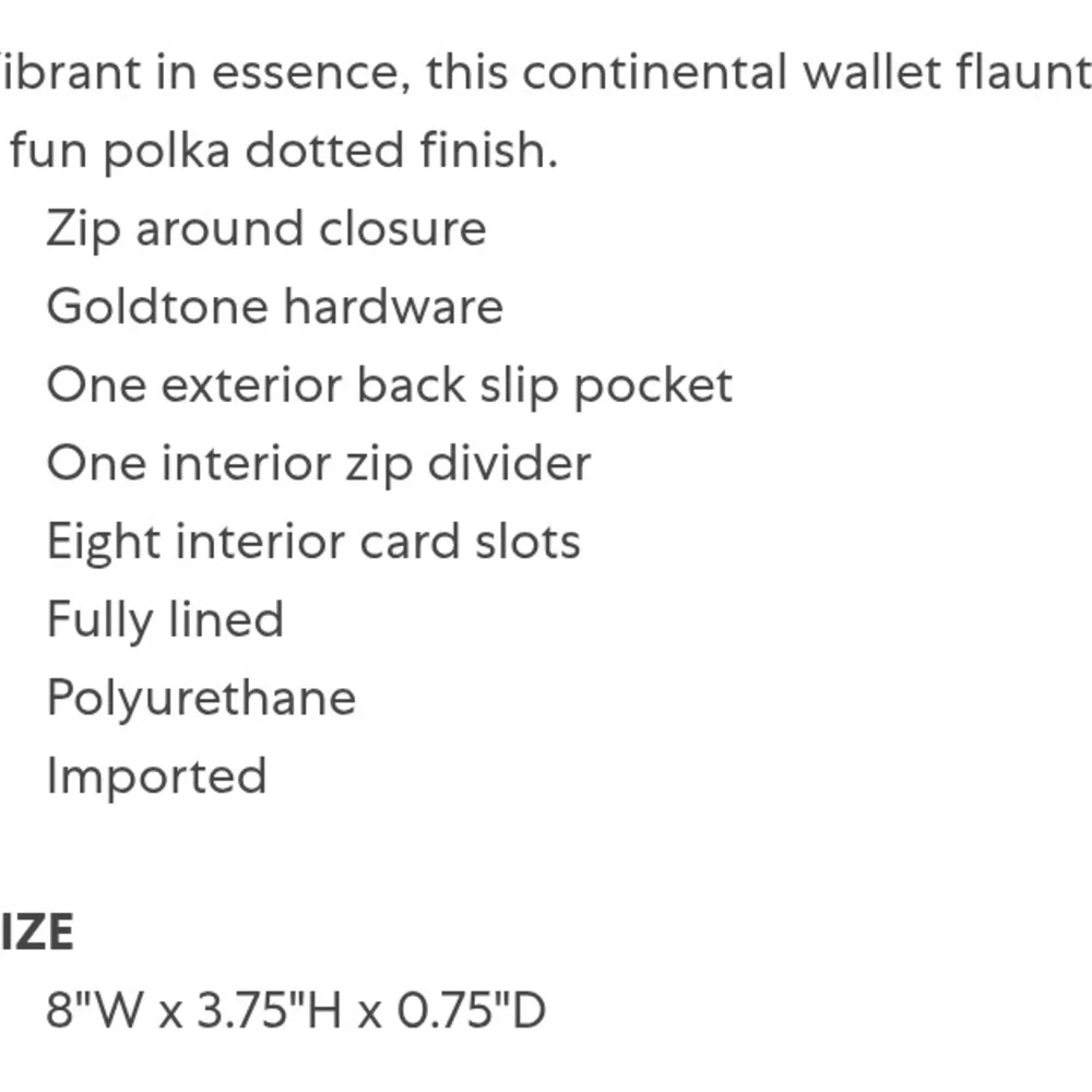 Karl Lagerfeld Black and White Polka Dot Wallet